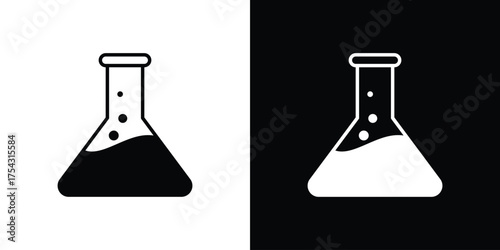 Flask icon glyph vector Illustration