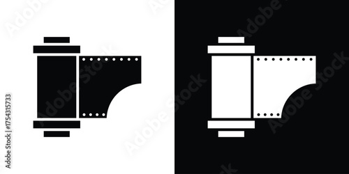 Film canister icon glyph vector Illustration