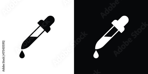 Eye dropper half icon glyph vector Illustration