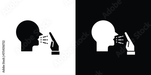 Cough icon glyph vector Illustration