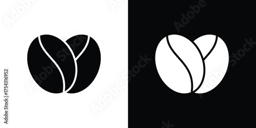 Coffee beans icon glyph vector Illustration
