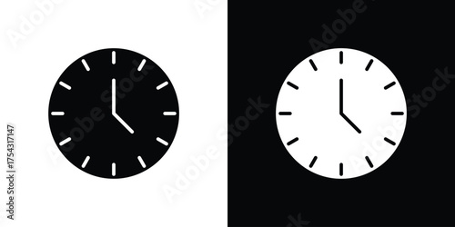 Clock face icon glyph vector Illustration