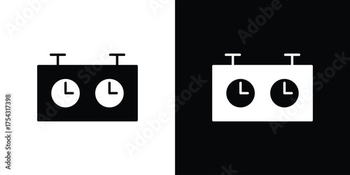 Chess clock icon glyph vector Illustration