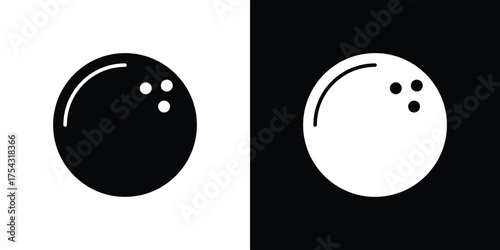 Bowling ball icon glyph vector Illustration