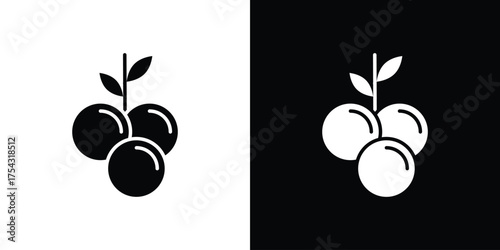 Blueberries icon glyph vector Illustration