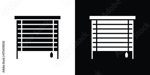 Blinds open icon glyph vector Illustration