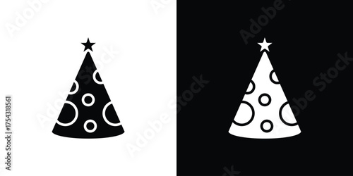 Birthday hat icon glyph vector Illustration