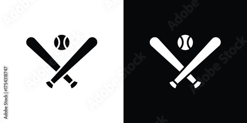 Baseball icon glyph vector Illustration