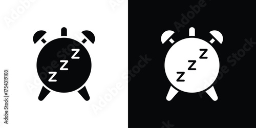 Alarm snooze icon glyph vector Illustration