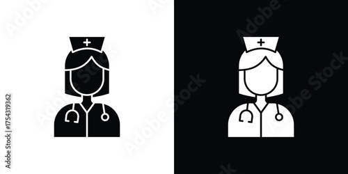Nurse icon glyph vector Illustration