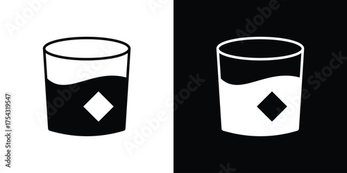 Whiskey Glass icon glyph vector Illustration