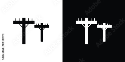 Utility pole icon glyph vector Illustration