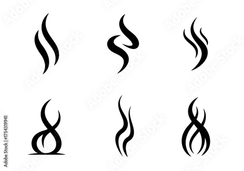 Smoke vector icon set