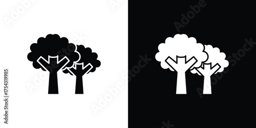 Trees icon glyph vector Illustration