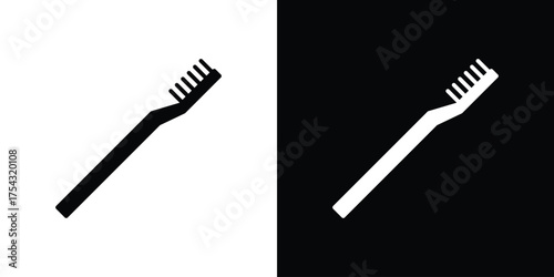 Toothbrush icon glyph vector Illustration