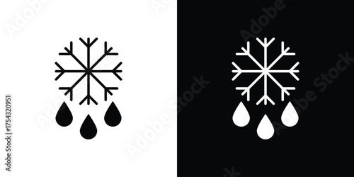 Snowflake droplets icon glyph vector Illustration