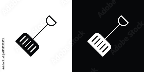 Snow shovel icon glyph vector Illustration