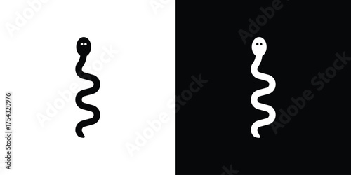 Snake icon glyph vector Illustration