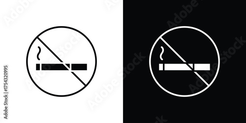 Smoking ban icon glyph vector Illustration
