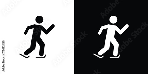 Skating icon glyph vector Illustration