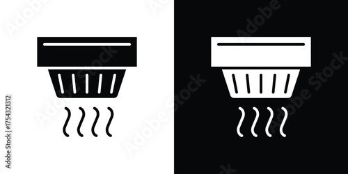 Sensor smoke icon glyph vector Illustration
