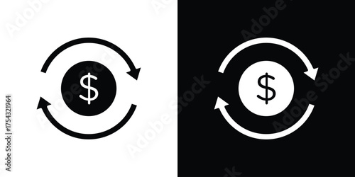 Refund icon glyph vector Illustration
