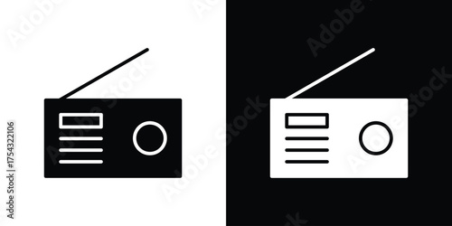Radio icon glyph vector Illustration