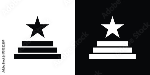 Podium star icon glyph vector Illustration