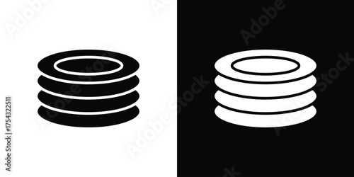 Plates icon glyph vector Illustration