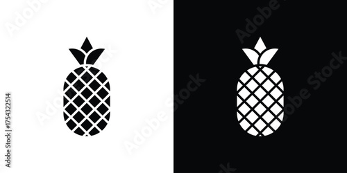 Pineapple icon glyph vector Illustration