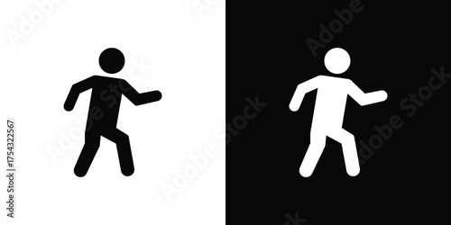 Person walking icon glyph vector Illustration