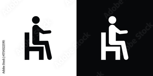 Person seat icon glyph vector Illustration
