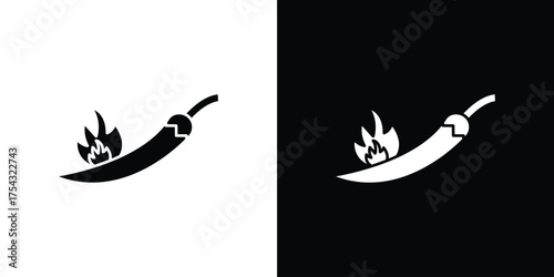 Pepper hot icon glyph vector Illustration