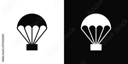 Parachute icon glyph vector Illustration
