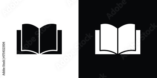 open book icon glyph vector Illustration