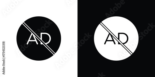 No audio description icon glyph vector Illustration