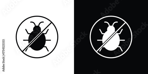 No Bug icon glyph vector Illustration