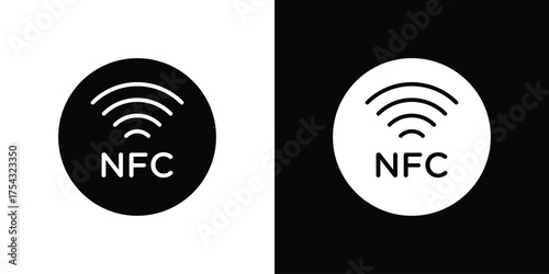 NFC icon glyph vector Illustration