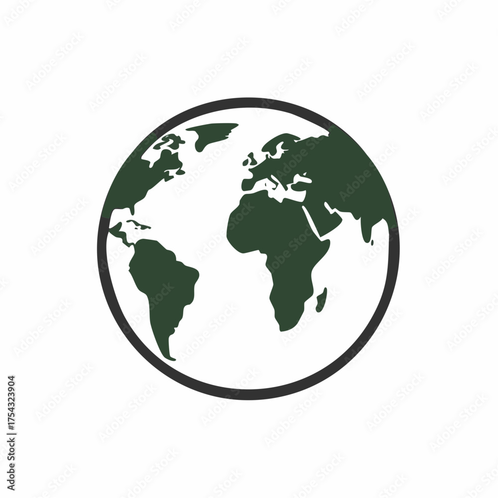 Fototapeta premium Earth globe icon isolated against white background for global concepts