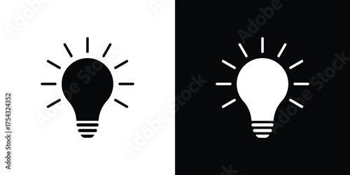Lightbulb icon glyph vector Illustration
