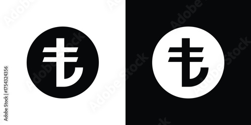 Lira sign icon glyph vector Illustration