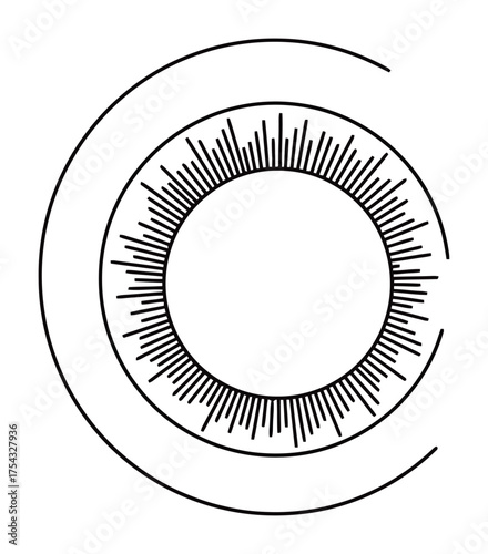 Personified Self-Doubt Minimalist Vector Art, Circle Devouring Itself, Inner Conflict Symbol