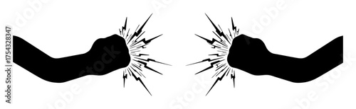 Minimalist Black Forms Static Electricity Release Vector Art, High Contrast