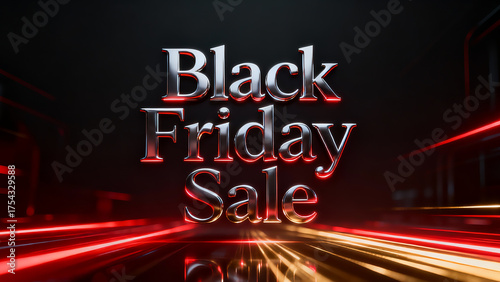 neon black friday in the night
