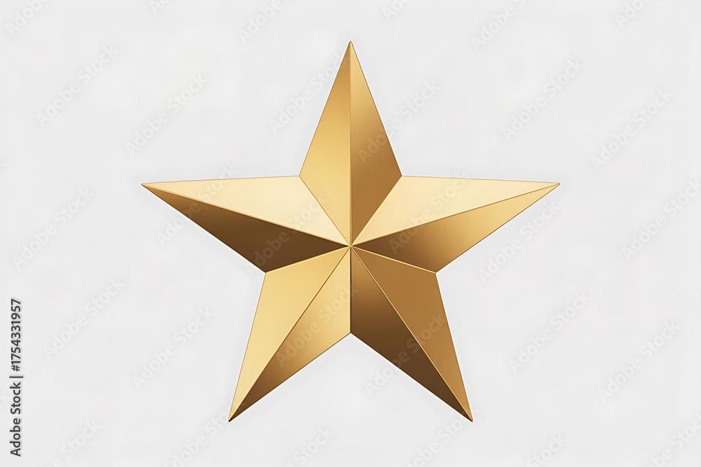 Fototapeta premium Golden star shines brightly against a clean background, representing achievement and aspiration.