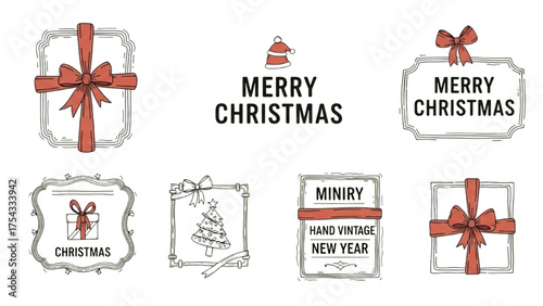 Festive Christmas Frames and Border Set for Holiday Greetings