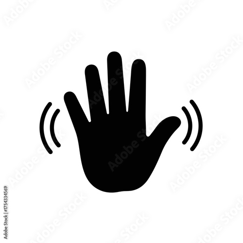 Hand hello wave sign