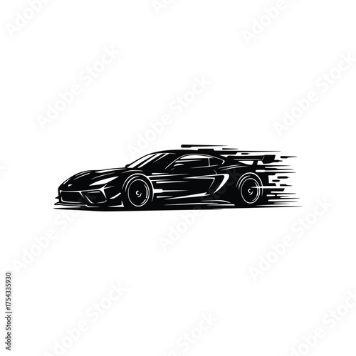 Dynamic Sports Car Fast Speed Vector Illustration