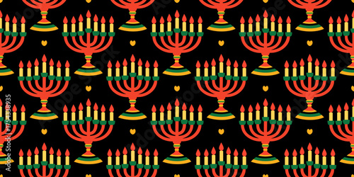 Happy Kwanzaa bright vector seamless pattern