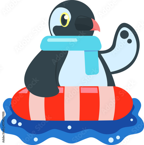 Penguin in the water